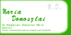 maria domoszlai business card